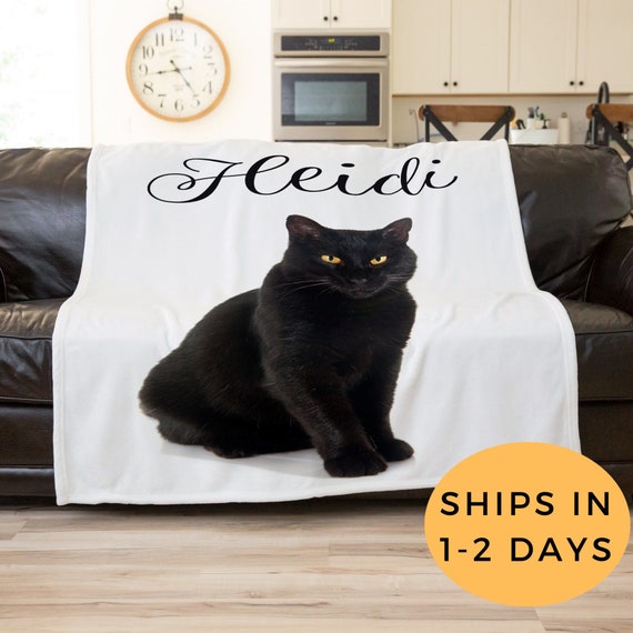 Cat Fleece Throw Blanket Cat Blanket Sherpa Personalized Cat - Etsy