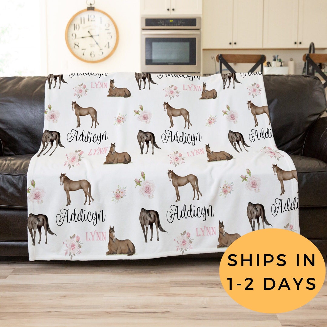 Horse Blanket Personalized Horse Blanket for Girls Kids Name Etsy