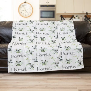 Panda Bear Blanket, Personalized Toddler Blanket, Panda Gift, Minky Blanket Adult, Panda Baby Shower Gift, Birthday Gift For Boy Or Girl
