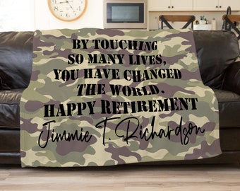 Military Retirement Blanket, Military Retirement, Army Retirement Gift, Retirement Gift For Men,  Gift For Women, Personalized Guy Gift