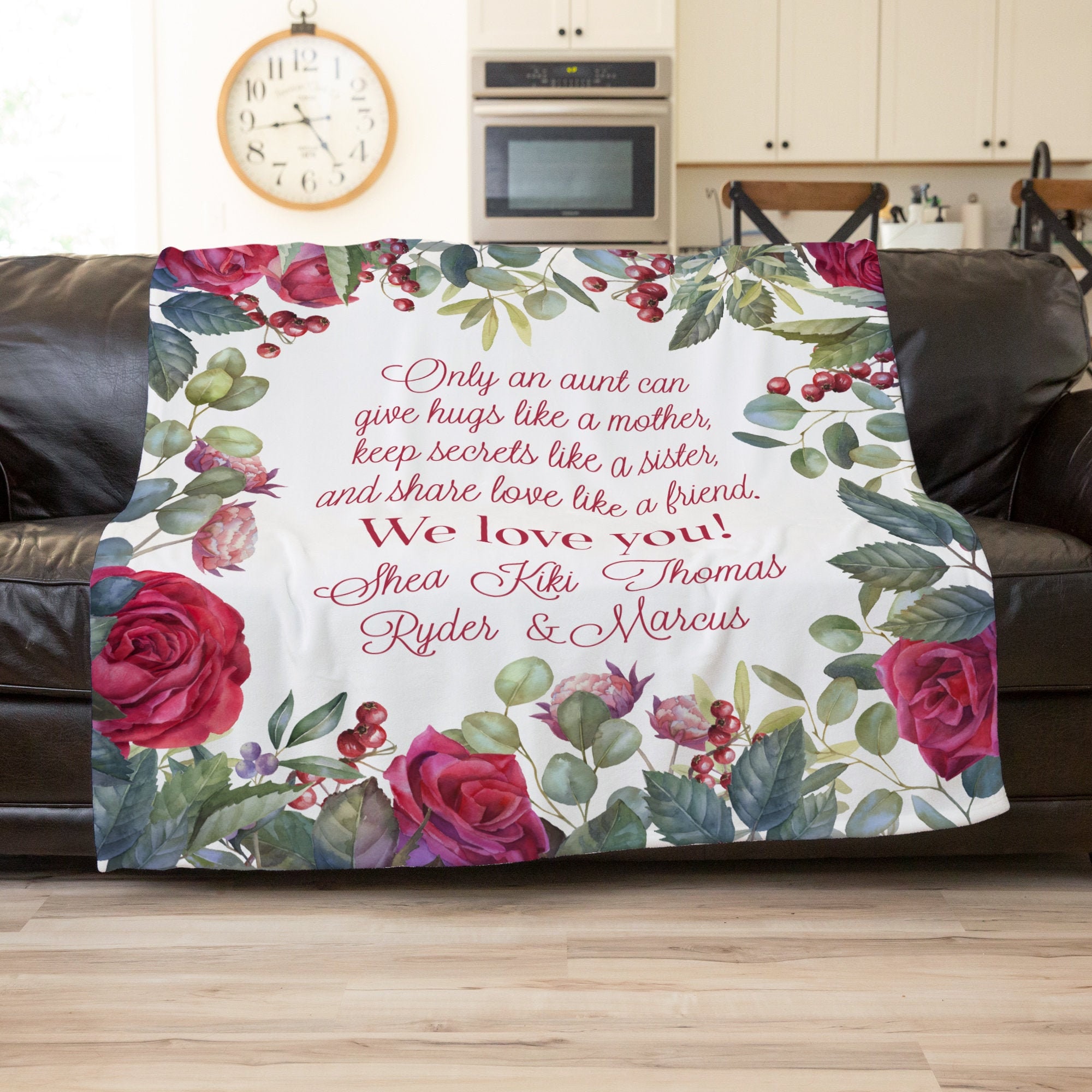 Aunt Blanket Aunt Mothers Day Gift Personalized Blanket For Etsy