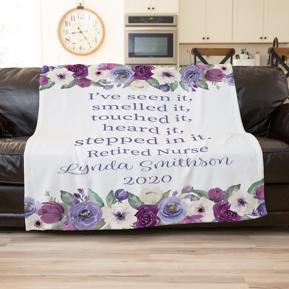 Nurse Blanket Personalized Retirement Gift Retirement Blanket Personalized Blanket Throw Adult Minky Blanket Retirement Gift Ideas Etsy