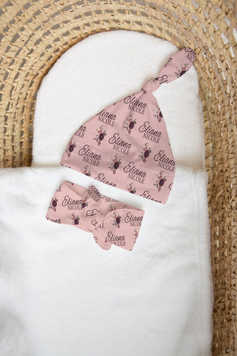 Floral Swaddle Baby Girl Personalized Swaddle Custom Swaddle Etsy