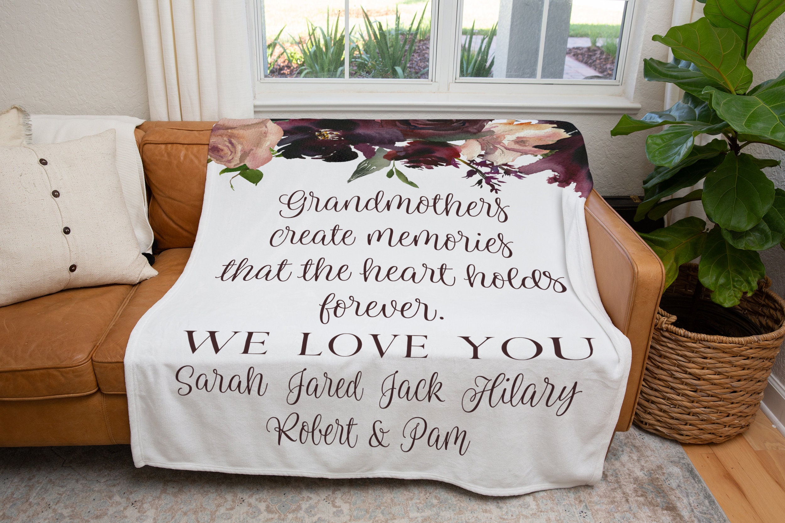 Grandma Blanket Personalized Blanket For Grandma Great Etsy