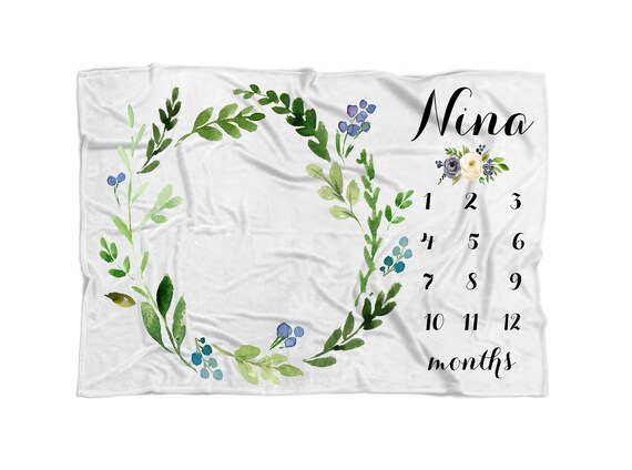 milestone blanket girl custom baby blanket custom growth growth chart blanket