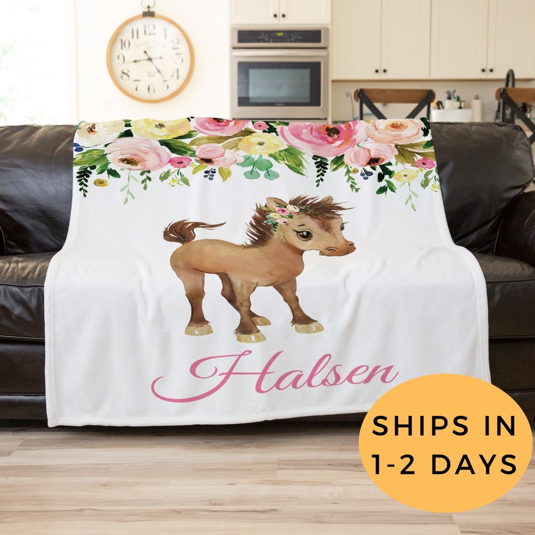 Horse Blanket Custom Horse Blanket Personalized Baby Blanket Etsy