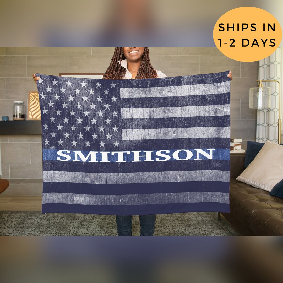 Police Officer Gifts for Men, Policeman Blanket, Police Officer Blanket Personalized, Police