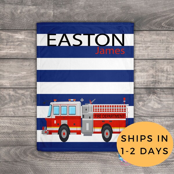 Fire Truck Blanket Etsy