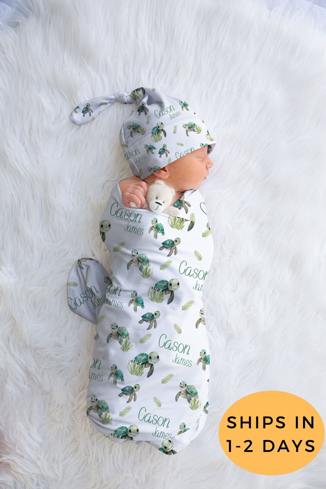 Sea Turtle Swaddle, Nautical Swaddle, Nautical Theme Baby Shower, Sea