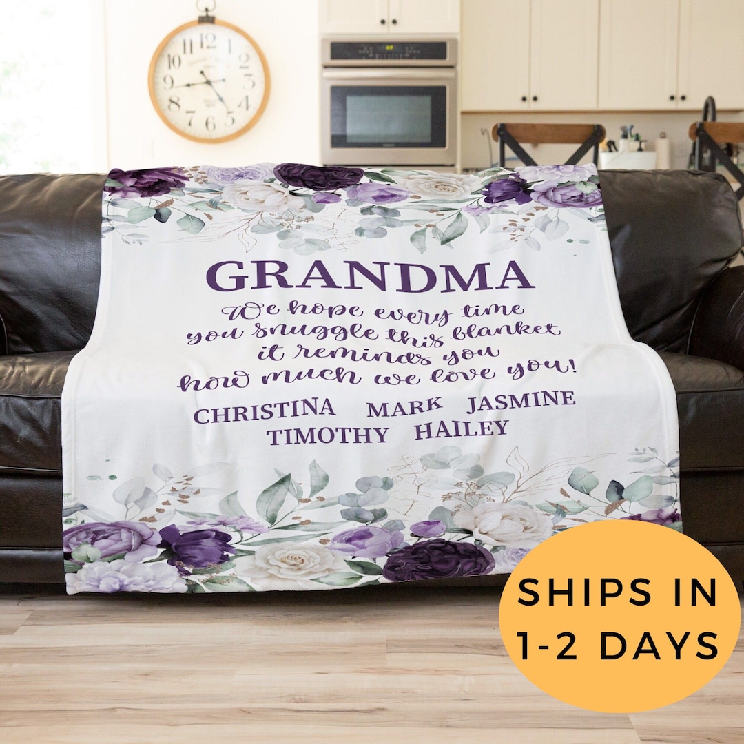 Personalized Grandma Blanket, Nana Blanket, Custom Mom Blanket, Mothers