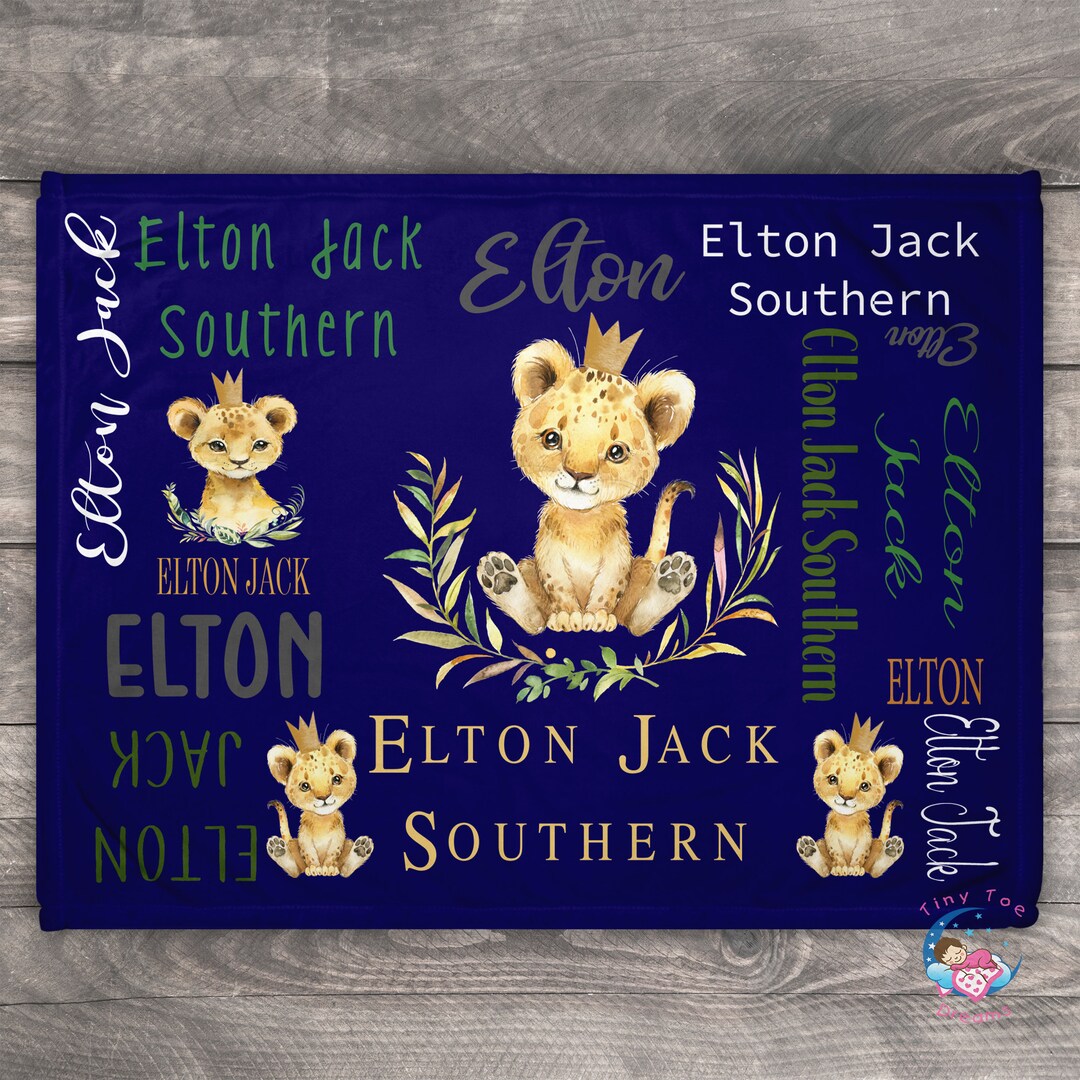 Personalized Lion Baby Blanket, Safari Jungle Theme - Etsy