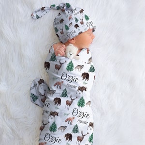 Woodland Swaddle, Woodland Creature Swaddle, Woodland Animals Nursery Bedding, Swaddle Set, Baby Woodland Gift, Baby Shower Woodland,