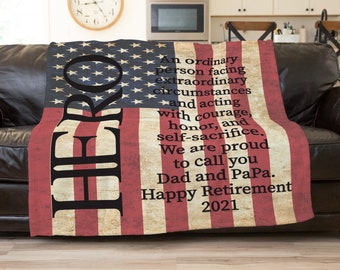 Military Retirement Blanket, Military Retirement, Army Retirement Gift, Retirement Gift For Men,  Gift For Women, Personalized Guy Gift