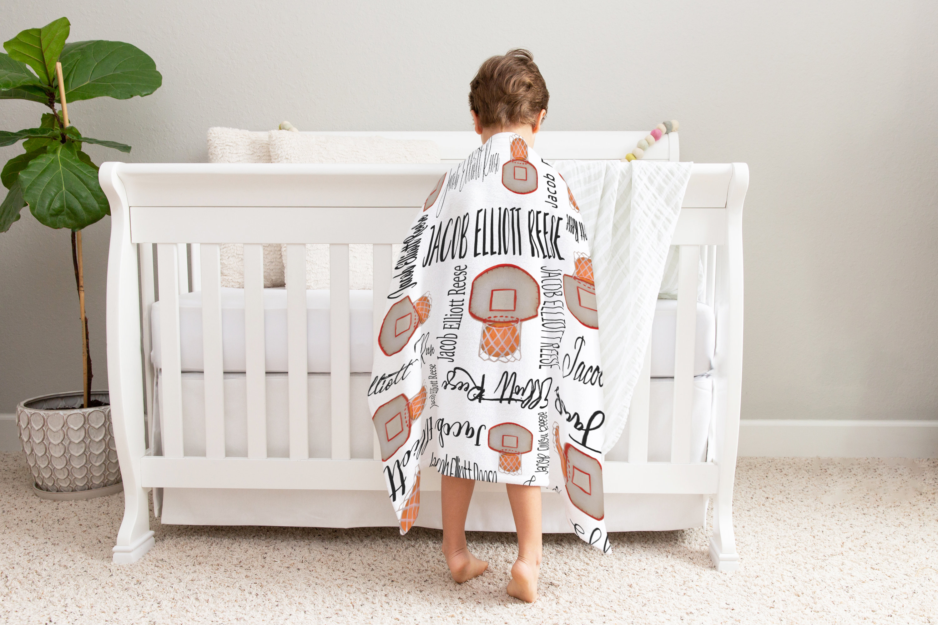 Basketball Baby Blankets, Custom Basketball Blanket, Personalized Baby Blanket Boy, New Dad Gift, Sport Baby Shower, Minky Baby Blanket