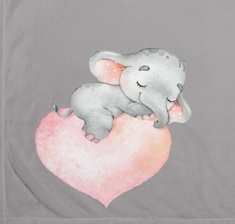 Personalized Grey Baby Blanket With Elephant Milestone Etsy
