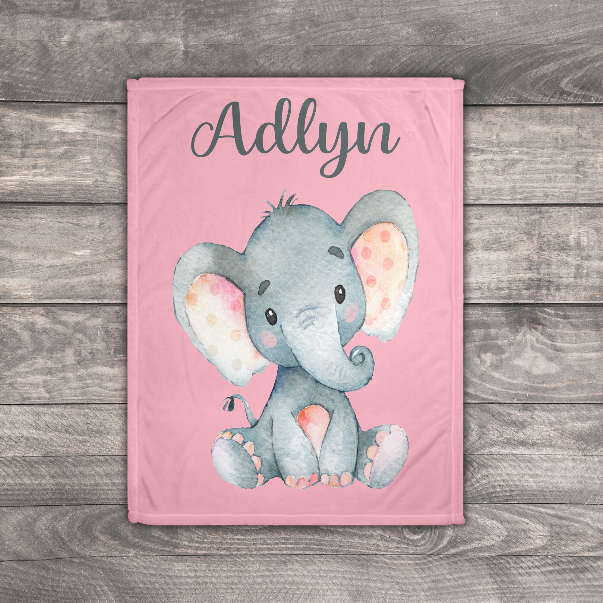 Elephant Baby Blanket Girl Kids Blanket Personalized Etsy