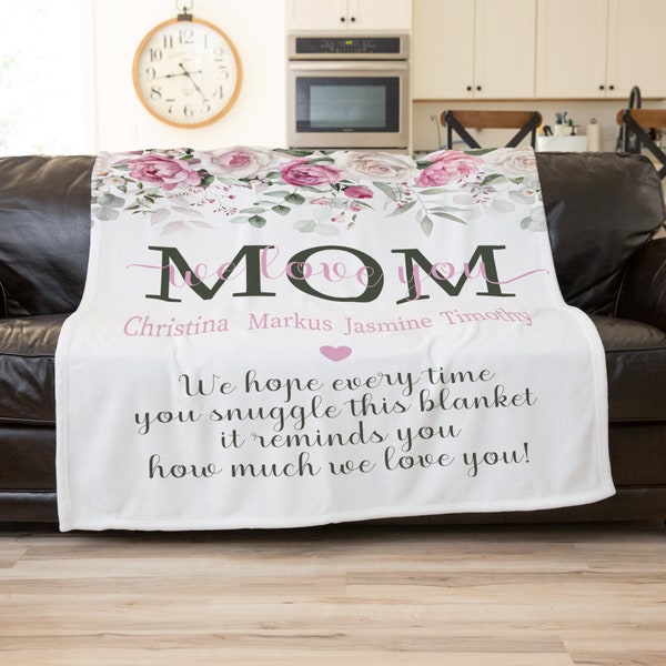 First Mothers Day Gifts, Blanket For Mom, Personalized Blanket For Mom, Mother's Day Special Gift For Mom, Long Distance Mom Gift, Nana