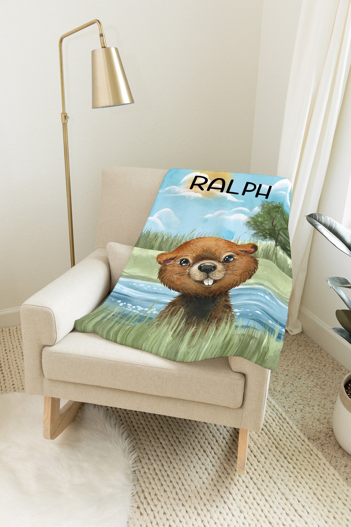 Beaver Gifts Beaver Blanket Throw Blanket Boho Personalized Etsy