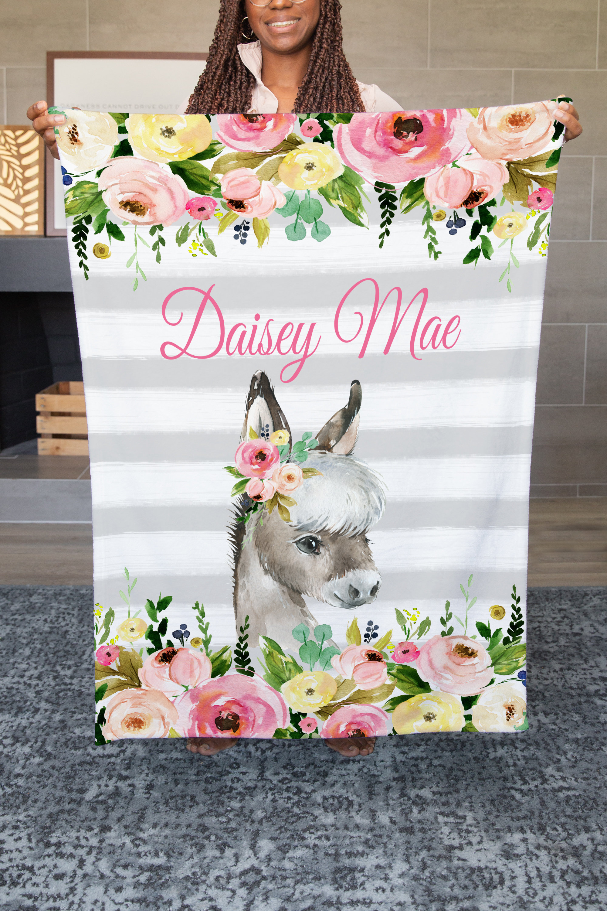 Donkey Blanket Custom Throw Blanket Personalized Blanket Etsy