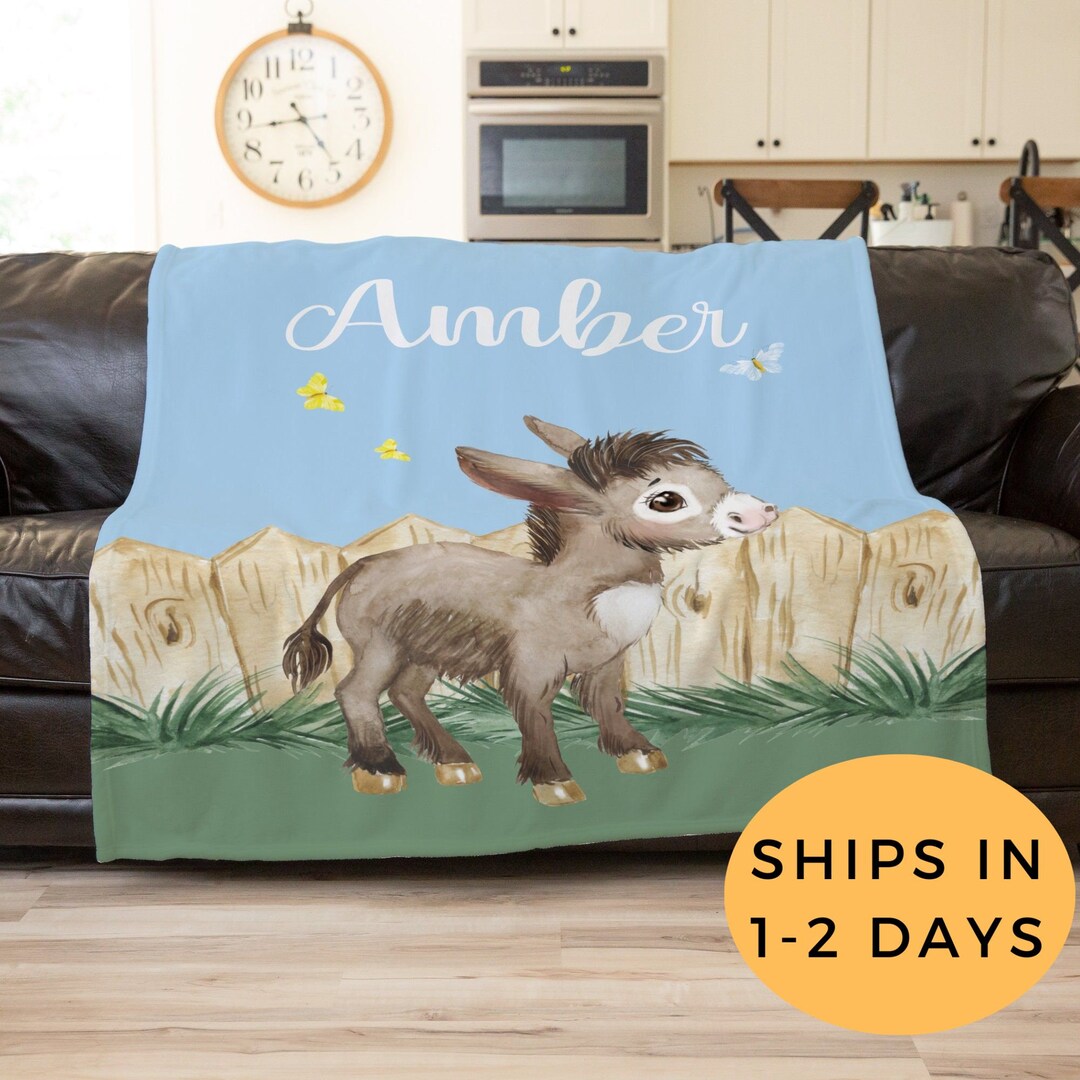 Donkey Blanket Custom Throw Blanket Personalized Blanket Etsy