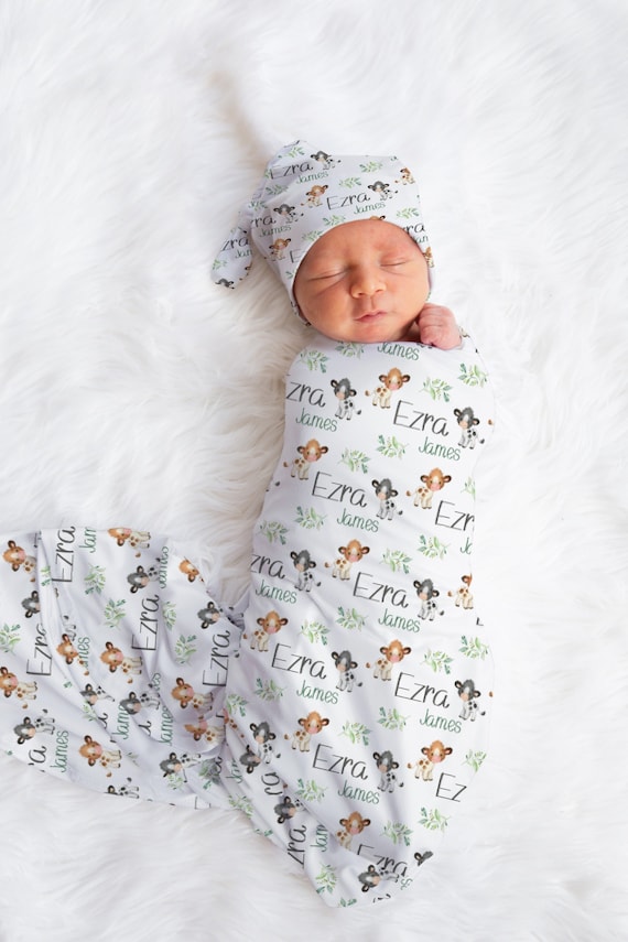 Cow swaddle blanket deals