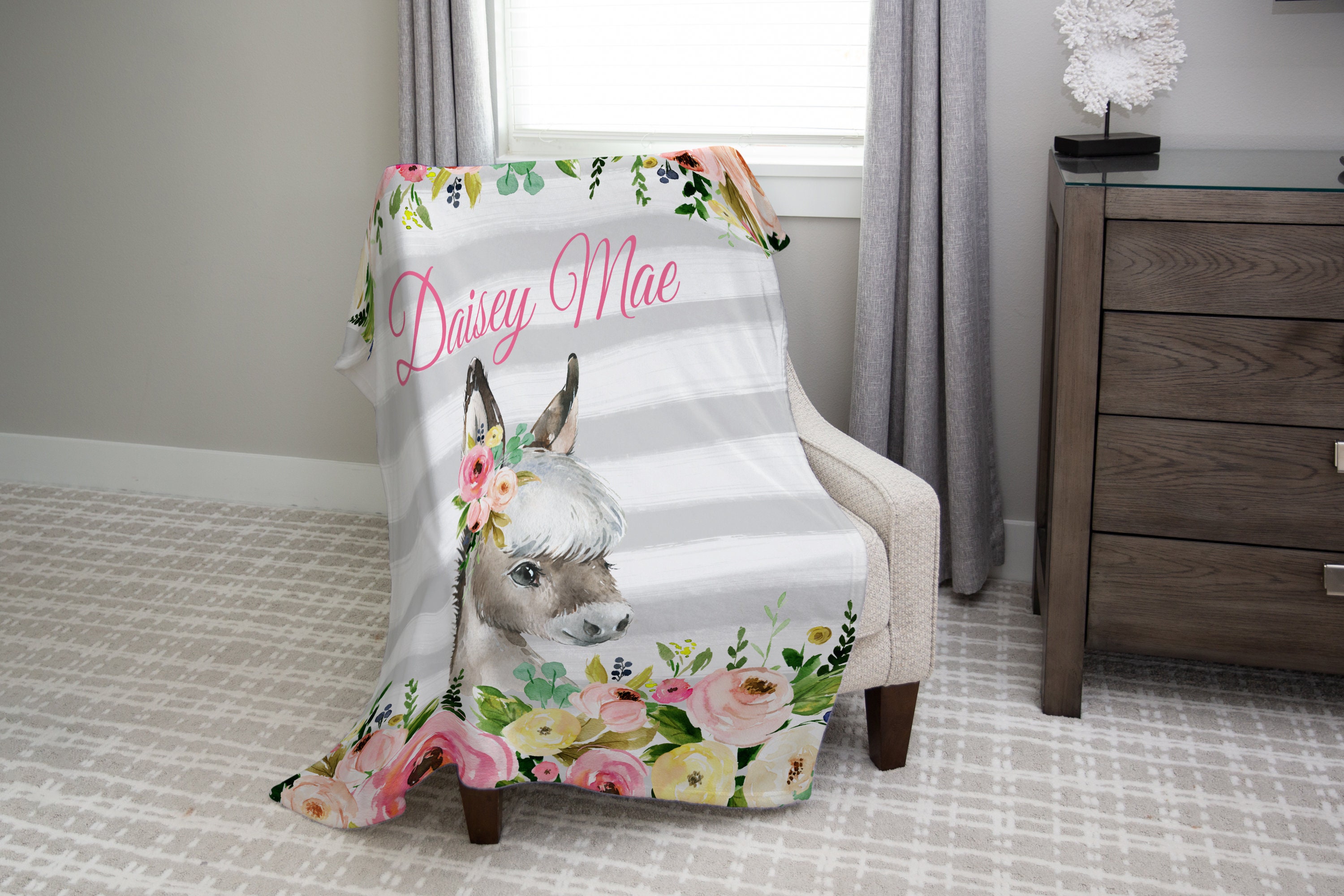 Donkey Blanket Custom Throw Blanket Personalized Blanket Etsy