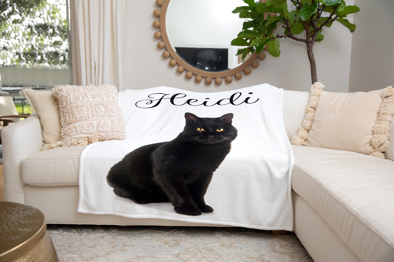 Cat Fleece Throw Blanket Cat Blanket Sherpa Personalized Cat Etsy