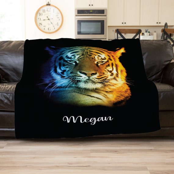 Tiger Blanket, Tiger Decor, Personalized Blanket For Adults, Customized Blanket, Throw Blanket For Couch, Sofa Throw Blanket