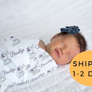 Bow Swaddle, Baby Girl Swaddle, Personalized Swaddle Blanket Girl, Custom Swaddle Blanket, Newborn Swaddle