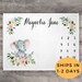 Monthly Milestone Blanket Girl, Newborn Blankets For Girls, Elephant Blanket, Photo Blanket, Baby Month Milestone, Baby Registry Gifts 