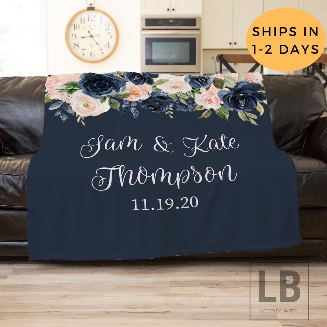 Personalized Wedding Blanket For Couples - Custom Name & Date Sherpa Throw, 50x60 Inches, Housewarming Gift - View #10