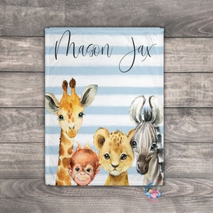 Personalized Baby Blanket Boy, Baby Name Blanket, Custom Baby Blanket, Safari Baby Blanket, Neutral Baby Bedding, Unique Baby Shower Gift