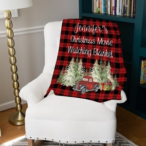 Christmas Movie Blanket, Personalized Name Blanket, Bestfriend Christmas Gift, Coworker Present, Gifts For Her Christmas Blanket, Decor image 6
