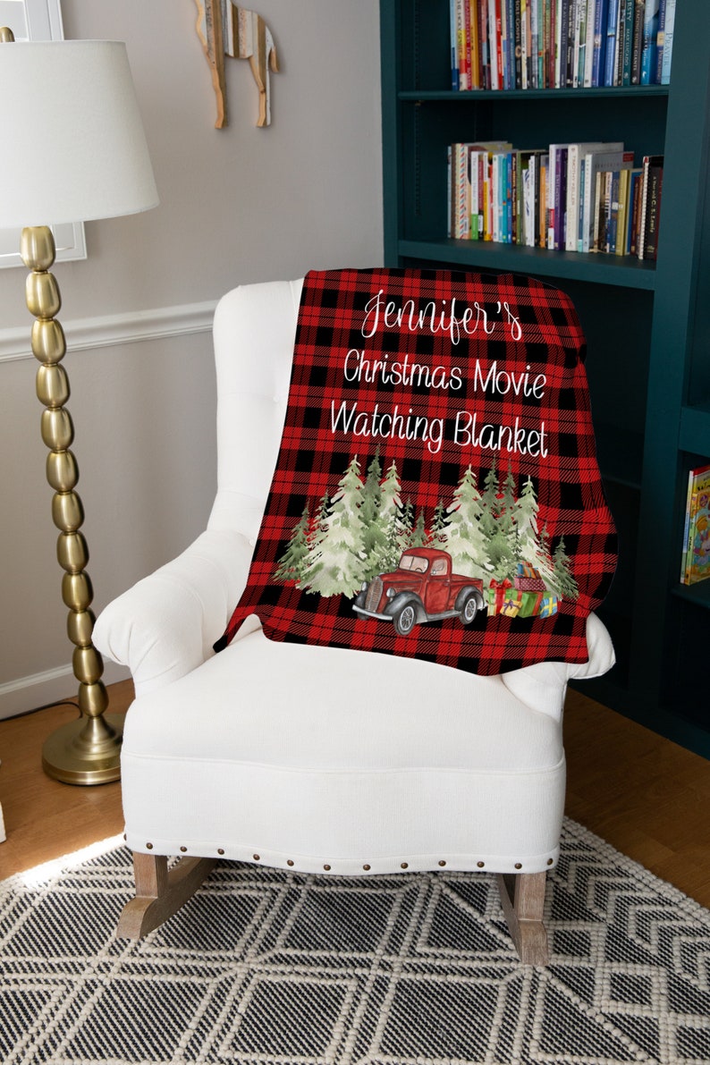 Christmas Movie Blanket, Personalized Name Blanket, Bestfriend Christmas Gift, Coworker Present, Gifts For Her Christmas Blanket, Decor image 6