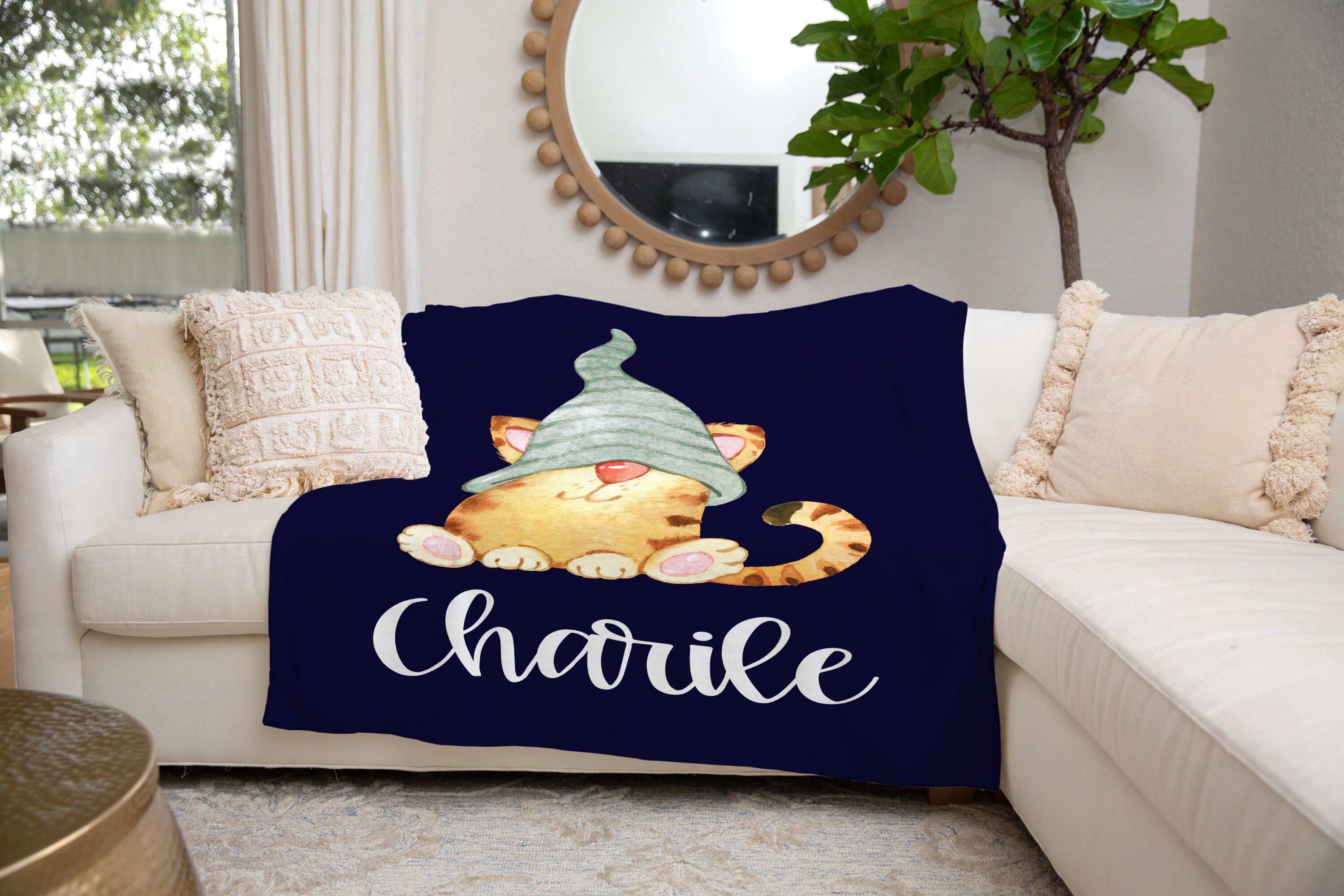 Cat Blanket Gnome Christmas Blanket Cat Lovers Blanket Cat Etsy