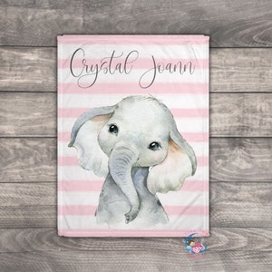 Elephant Gifts, Custom Baby Blanket, Sale! Baby Girl Blanket Personalize, Name Blanket For Baby Girl, Elephant Baby Shower Decorations