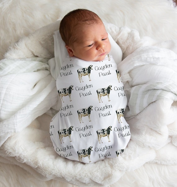 Cow Swaddle Blanket Swaddle Blanket Personalized Cow Nursery Cow Theme Baby Shower Baby Shower Decorations Cow Boy Baby Present Etsy Australia