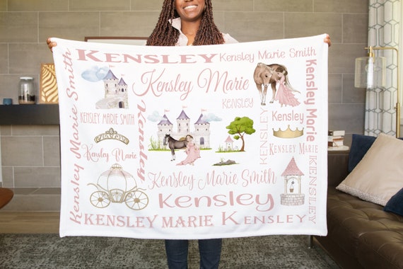 Princess Blanket Custom Toddler Blanket Princess Gift 6 Year Old Baby Girl Gift Personalized Blanket Princess Birthday Gift First Etsy