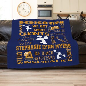 Cheer Blanket, Cheerleading, Personalized Blanket For Adults, Custom Blanket For Kids, College Student Gift, Cheer Mom, Sport Gifts