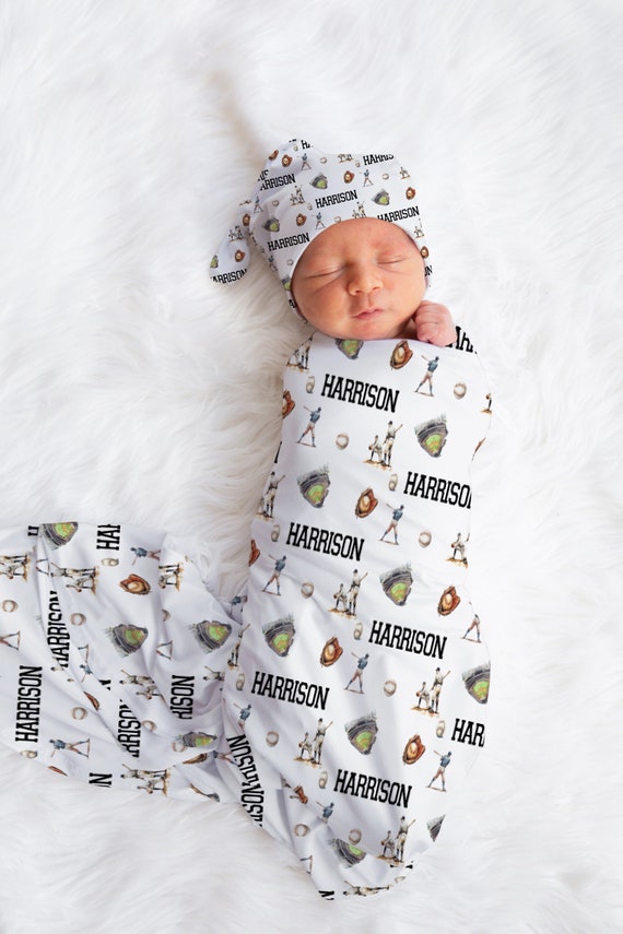 Baseball Swaddle Personalized Baseball Theme Baby Shower Nursery Decor Sports Baby Gift Newborn Photography Custom Hospital Swaddle Set Etsy Canada