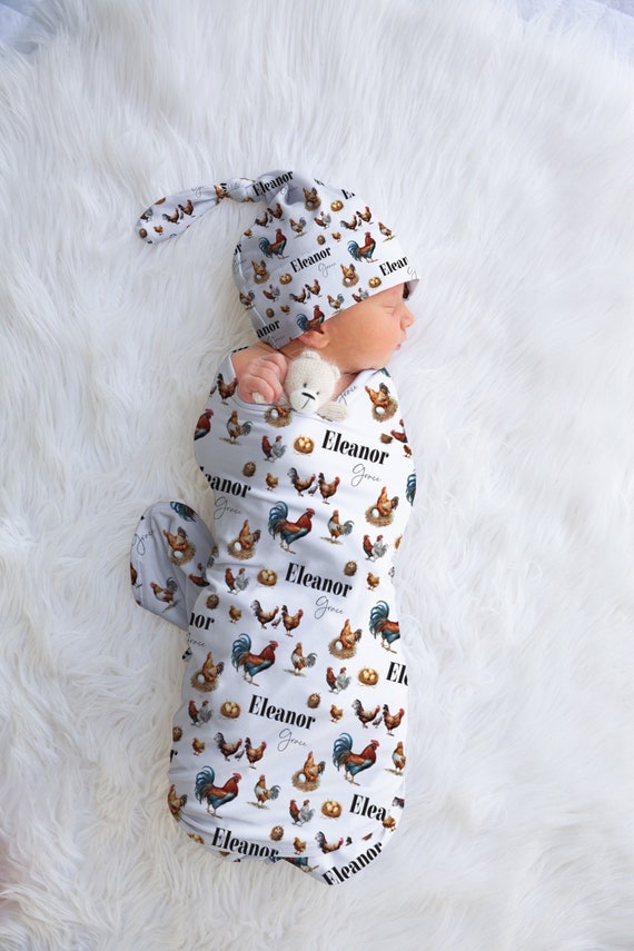 Chicken Swaddle Custom Baby Swaddle Announcement Swaddle Personalized Chicken Swaddle Blanket Chicken Baby Shower Gift Chicken Nursery Etsy Canada