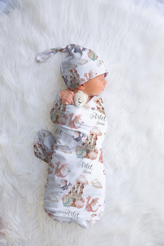 Dragon Baby Newborn Swaddle Blanket For Baby Shower Gift Personalized