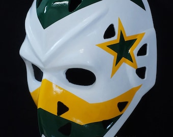 North Stars Gilles Meloche Full Size Hockey Mask Goalie Helmet 1:1 Scale Wearable Home Decor Vintage Style G09