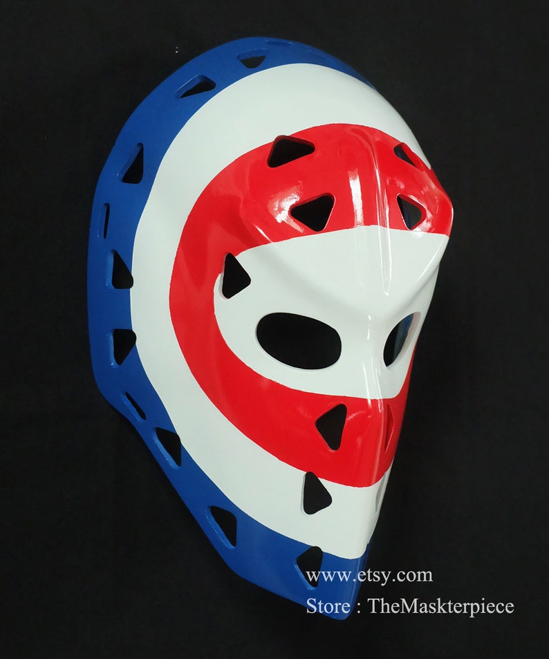 Ken Dryden Eishockeymaske, Torwarthelm, Maßstab, tragbare Heimdekoration, Vintage-Montreal-Stil, Geschenk für Neujahr und Weihnachten G04 Bild 3