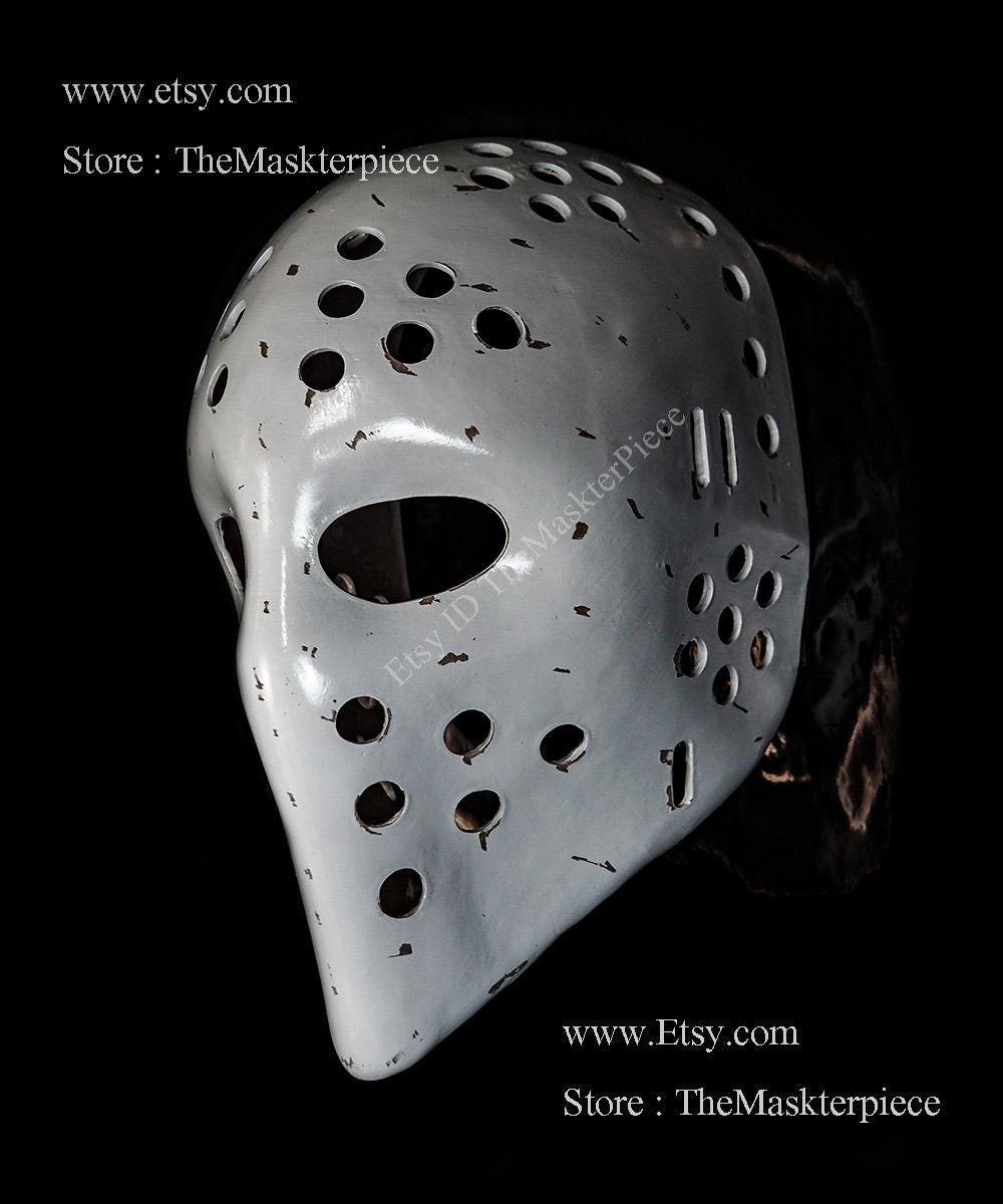 Michel Dion Ice Hockey Mask Goalie Helmet 1:1 Scale Home Decor Vintage Style New Year Christmas Gift G149