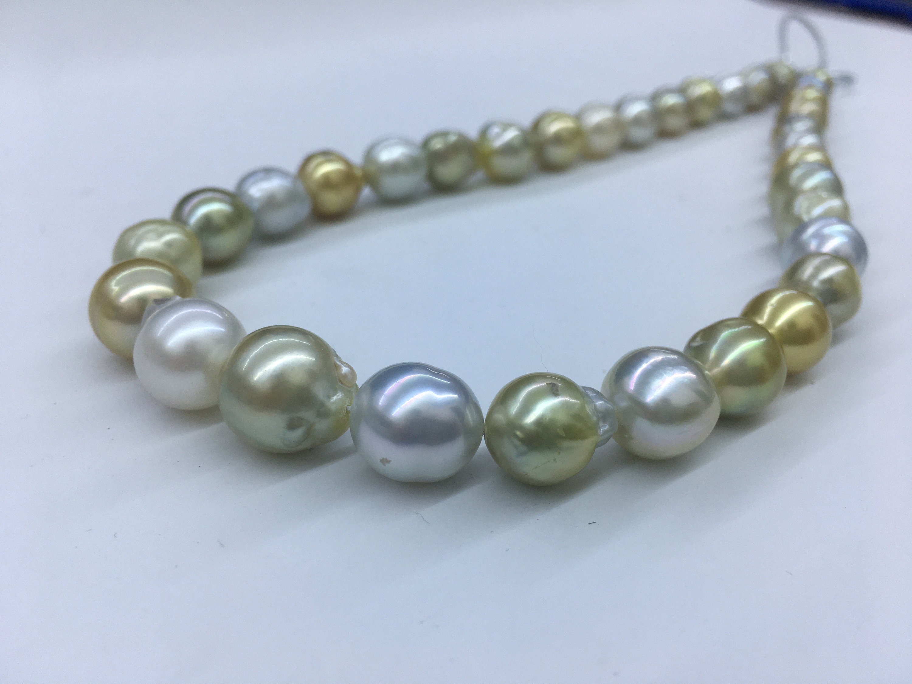 Natural Gold&Silver South Sea Pearl Strand, ASGS001