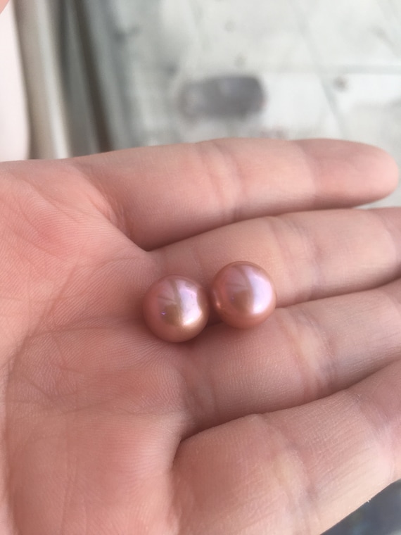 Natural Purple Pearl Pair With Bronze Color, EPF006 - Etsy