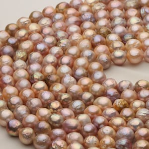 Natural Metallic Multi-color Ripple Pearl Strand, Natural Mixed Color ...