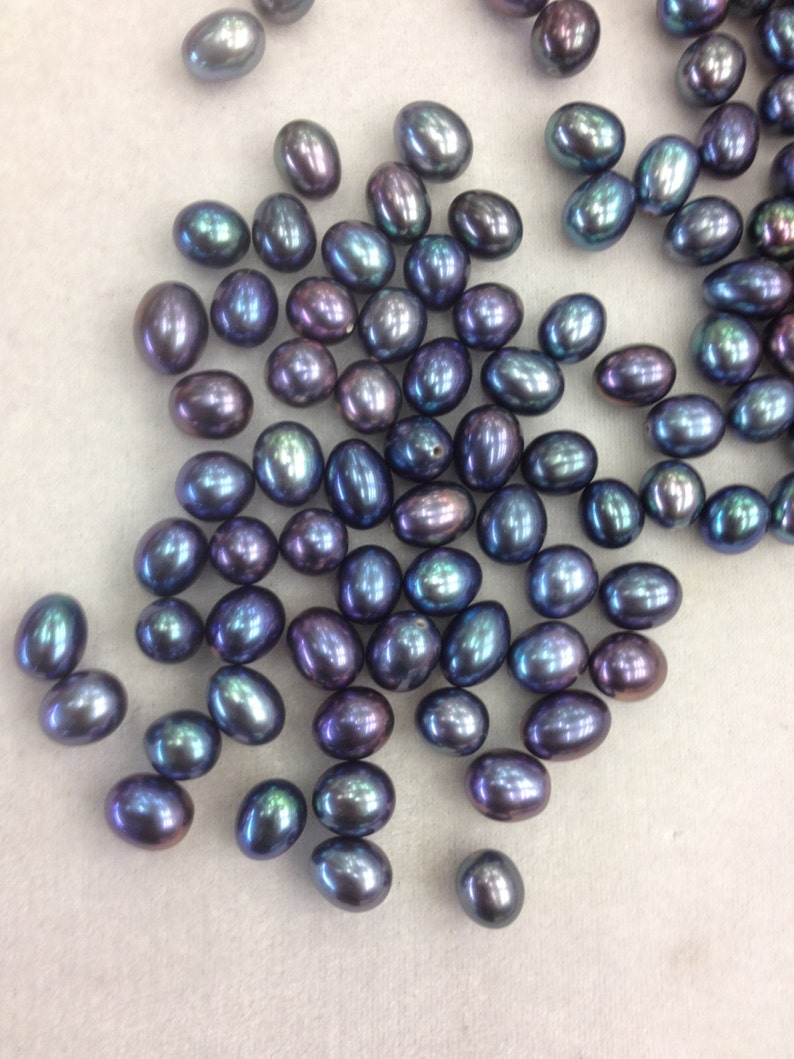 Peacock/Black Seed Pearl Rice PearlDrop Pearl100 Real Etsy