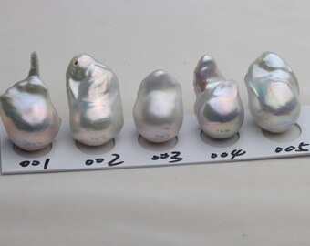 Large Natural Metallic White Fireball Loose Pearl,Huge White Flameball Loose Pearl No Hole